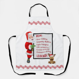 Gepersonaliseerde Santa Rendier Kerstlegende Schort