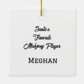 Gepersonaliseerde Santa's Favoriete Mahjong Speler Keramisch Ornament (Achterkant)