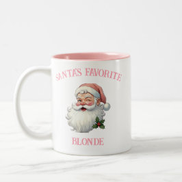 Gepersonaliseerde  Santa's Favoriete Roze Xmas Tweekleurige Koffiemok