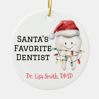 Gepersonaliseerde Santa's favoriete tandarts Keramisch Ornament