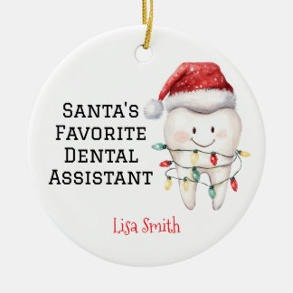 Gepersonaliseerde Santa's favoriete tandheelkundig Keramisch Ornament