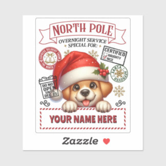Gepersonaliseerde Santa's Gift Sticker met leuke p