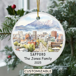 Gepersonaliseerde Sapporo Ornament, Japan Keramisch Ornament