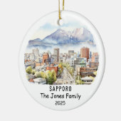 Gepersonaliseerde Sapporo Ornament, Japan Keramisch Ornament (Links)