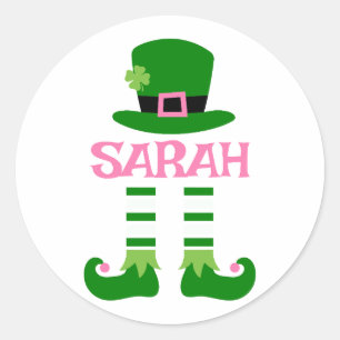Gepersonaliseerde Sarah St. Patrick's Day Shirt Ronde Sticker