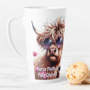 Gepersonaliseerde Sassy Highland Koe Latte Mok