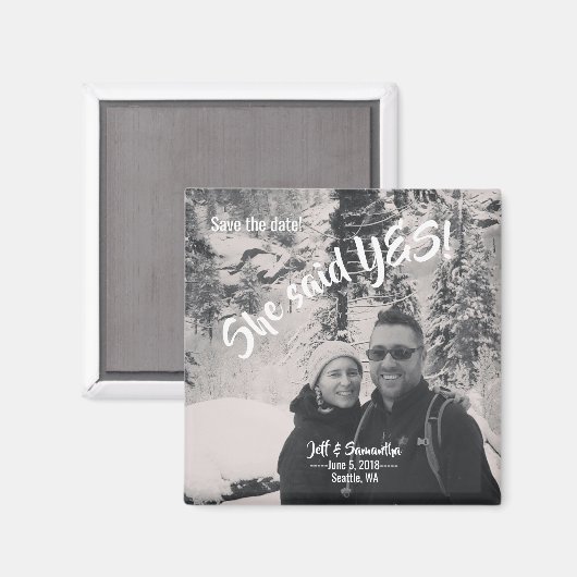 Gepersonaliseerde Save the Date magneet (Voorkant / Achterkant)