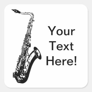 Gepersonaliseerde saxofoon vierkante sticker
