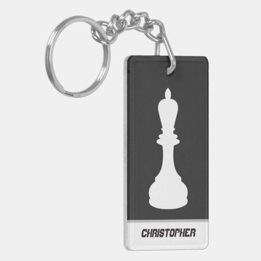 Gepersonaliseerde schaakstukken Bishop en Knight Sleutelhanger (Voorkant Links)