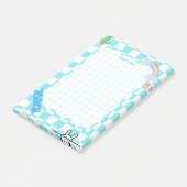 Gepersonaliseerde schattige blauwe post-it notitie post-it® notes (Schuin)