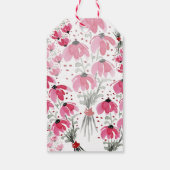 Gepersonaliseerde Schattige Boho Pink Waterverf Fl Cadeaulabel (Achterkant)