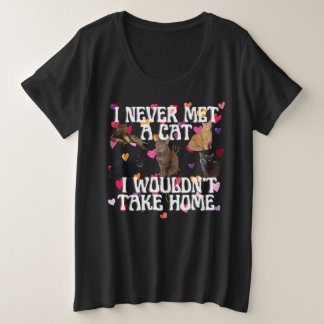 Gepersonaliseerde schattige kat grote maat t-shirt