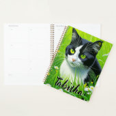 Gepersonaliseerde Schattige kat in een veld van Da Planner (Display)