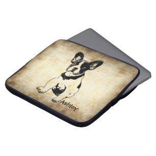Gepersonaliseerde schattige lieve franse bulldog p laptop sleeve