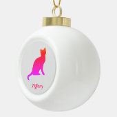 Gepersonaliseerde schattige ombre kat keramische bal ornament (Rechts)