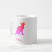 Gepersonaliseerde schattige ombre kat koffiemok (Voorkant links)