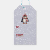 Gepersonaliseerde schattige pinguïn cadeau label cadeaulabel (Achterkant)