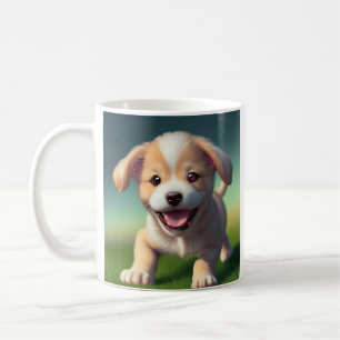 Gepersonaliseerde schattige puppy hond koffiemok