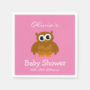 Gepersonaliseerde schattige roze baby showers luie servetten