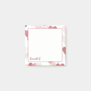 Gepersonaliseerde schattige roze blauwe rode paste post-it® notes
