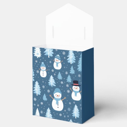 Gepersonaliseerde schattige sneeuwman patroon Favo Bedankdoosjes (Geopend)