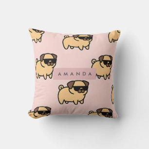 Gepersonaliseerde Schattige zonnebril Pug Pattern Kussen