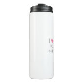 Gepersonaliseerde schattige zwarte kat met mooi ro thermosbeker (Voorkant)