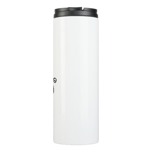 Gepersonaliseerde schattige zwarte kat met mooi ro thermosbeker (Achterkant)