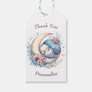 Gepersonaliseerde Schattigee Baby-vogel slapen op Cadeaulabel