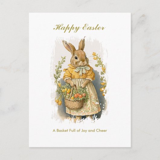 Gepersonaliseerde Schattigee  Bunny Easter Feestdagenkaart (Voorkant)