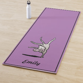 Gepersonaliseerde Schattigee Cartoon Handstand Mou Yogamat