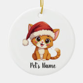 Gepersonaliseerde Schattigee Cat Ceramic Ornament (Voorkant)