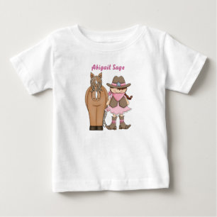 Gepersonaliseerde Schattigee Cowgirl en Horse Baby
