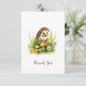 Gepersonaliseerde Schattigee egel Bedankkaart (Staand voorkant)