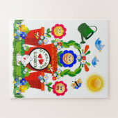 Gepersonaliseerde Schattigee Emoji-bloemen worden Legpuzzel (Horizontaal)