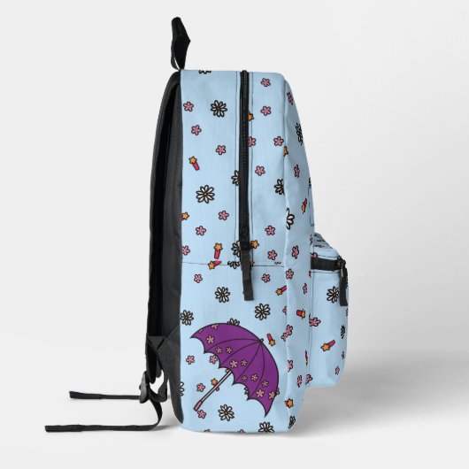 Gepersonaliseerde Schattigee en eenvoudige blauwe Bedrukte Rugzak (Links)