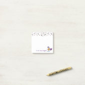 Gepersonaliseerde Schattigee en eenvoudige bloemen Post-it® Notes (Op bureau)