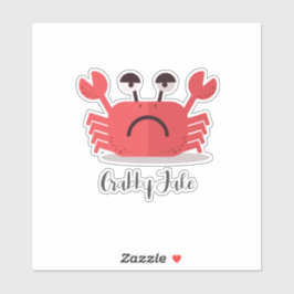 Gepersonaliseerde Schattigee en eenvoudige Crabby Sticker
