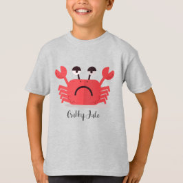 Gepersonaliseerde Schattigee en eenvoudige Crabby T-shirt