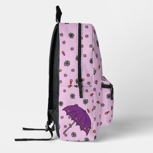 Gepersonaliseerde Schattigee en eenvoudige roze bl Bedrukte Rugzak (Links)