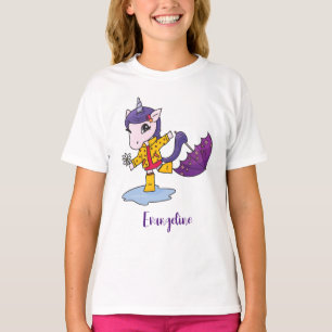 Gepersonaliseerde Schattigee en eenvoudige roze bl T-shirt