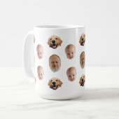 Gepersonaliseerde Schattigee Familie Gezicht 3 Fot Koffiemok (Voorkant links)