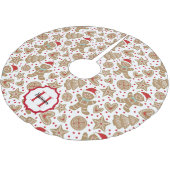 Gepersonaliseerde Schattigee Gingerbread Man Kerst Kerstboom Rok (Gekanteld)