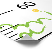 Gepersonaliseerde Schattigee Giraffe groeikaart Poster (Hoek)