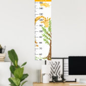 Gepersonaliseerde Schattigee Giraffe groeikaart Poster (Thuiskantoor)