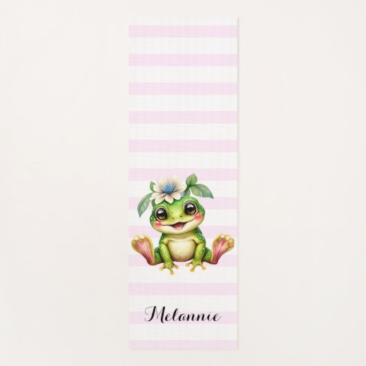 Gepersonaliseerde Schattigee Girly Frog Yogamat (Voorkant)