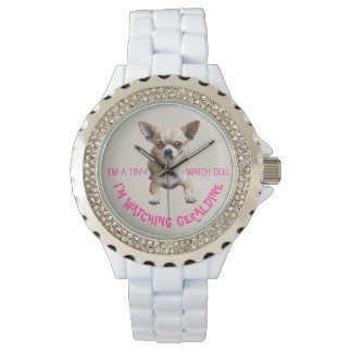 Gepersonaliseerde Schattigee Grappige Chihuahua Ho Horloge