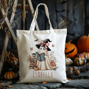 Gepersonaliseerde Schattigee Heks Ghost Trick or t Tote Bag