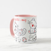 Gepersonaliseerde Schattigee Kat en Muis Kinderen Mok (Voorkant links)