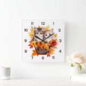 Gepersonaliseerde Schattigee katten in mand Vierkante Klok (Huis)